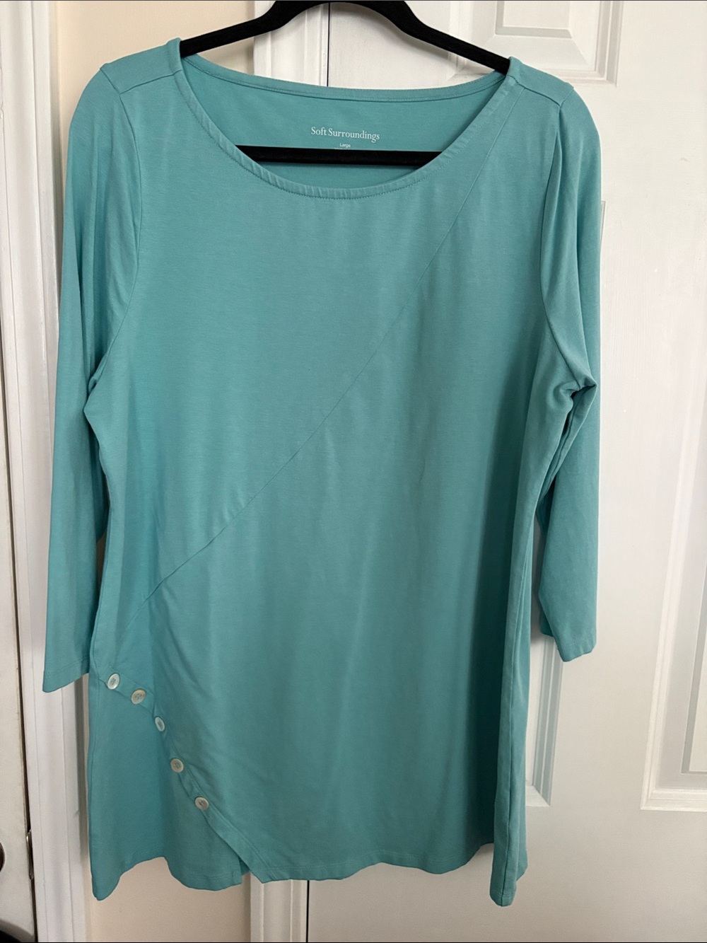 Soft Surroundings Aqua-Turquoise 3/4 Sleeve Tunic